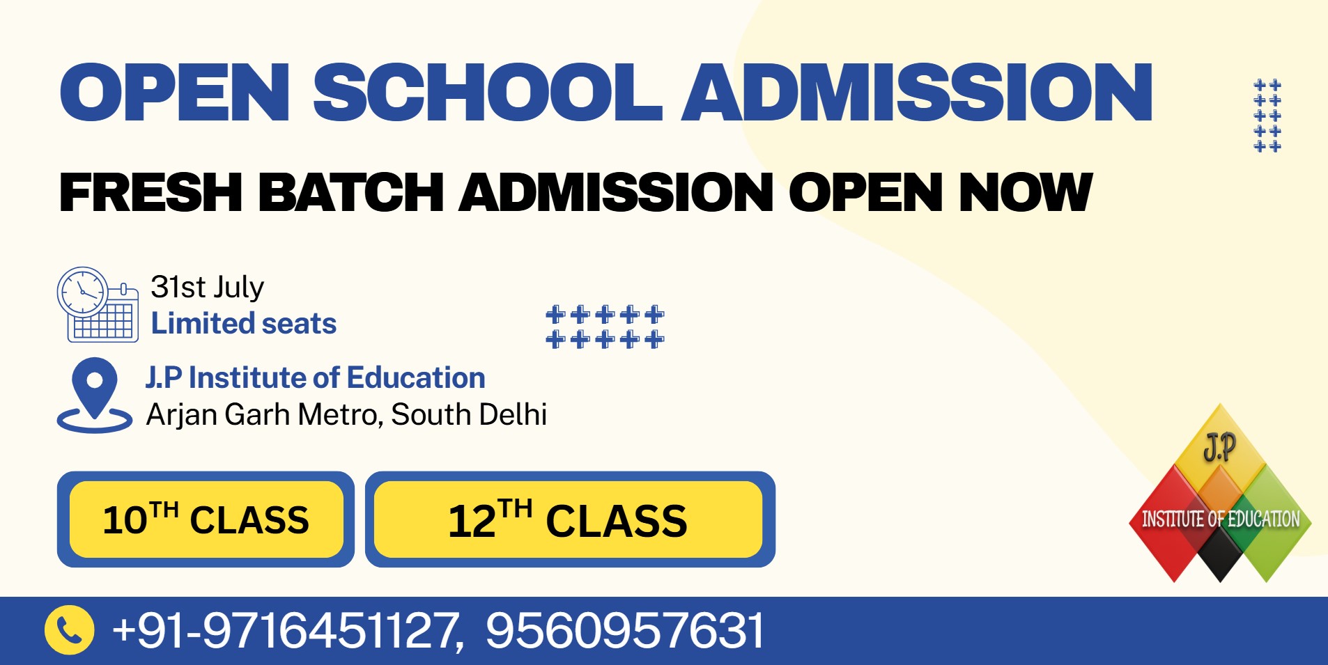 NIOS ADMISSION 10TH & 12TH CLASS