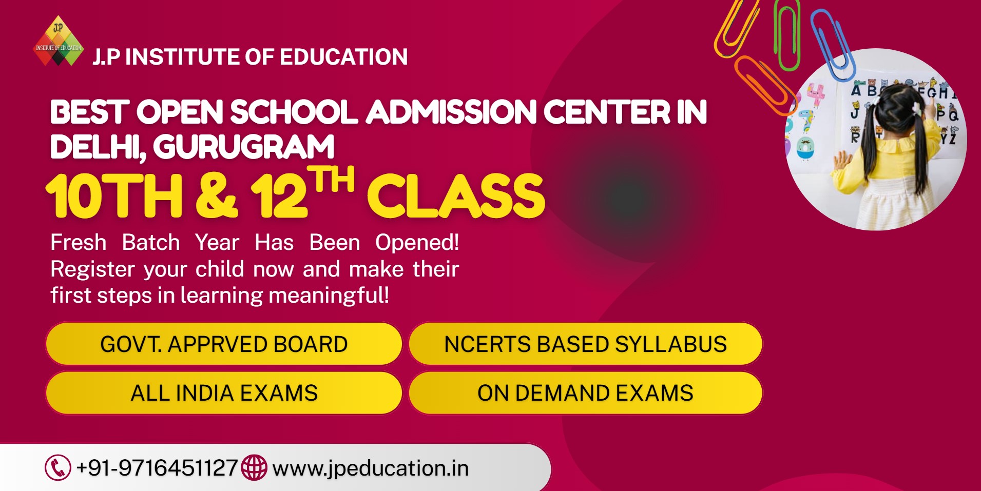 fresh batch nios admission open
