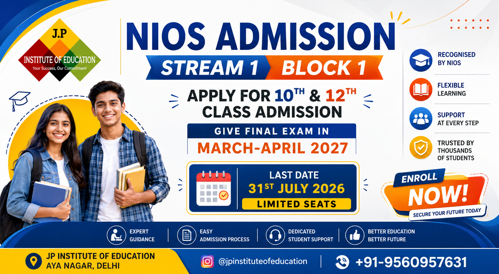 OPEN SCHOOL ADMISSION FOR 10TH & 12TH CLASS