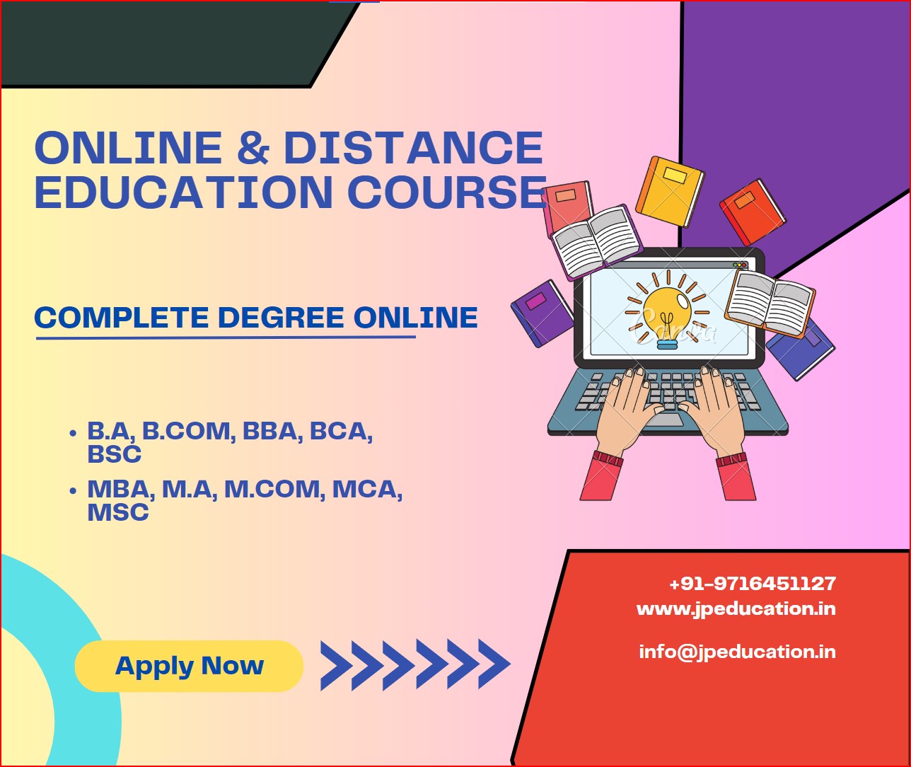 B.A, B.COM, BBA, MBA, M.A UG & PG Distance Education Courses