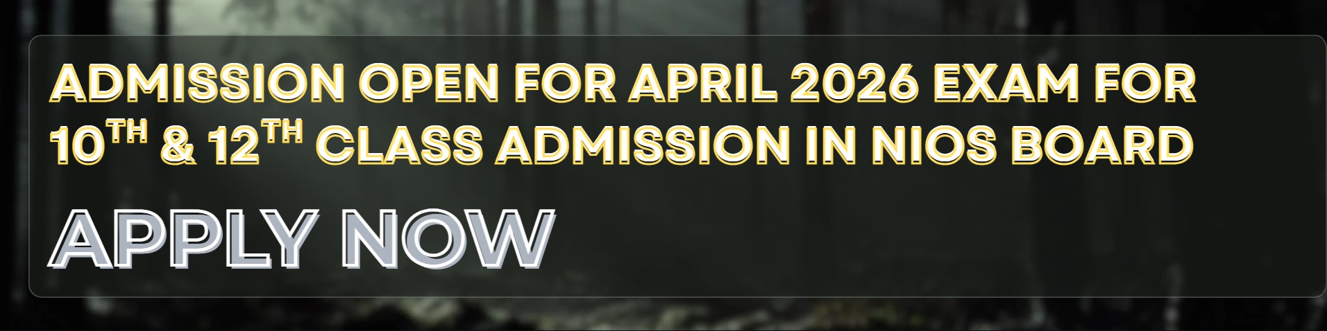 APPLY NOW FOR APRIL 2026 EXAM ADMISSION