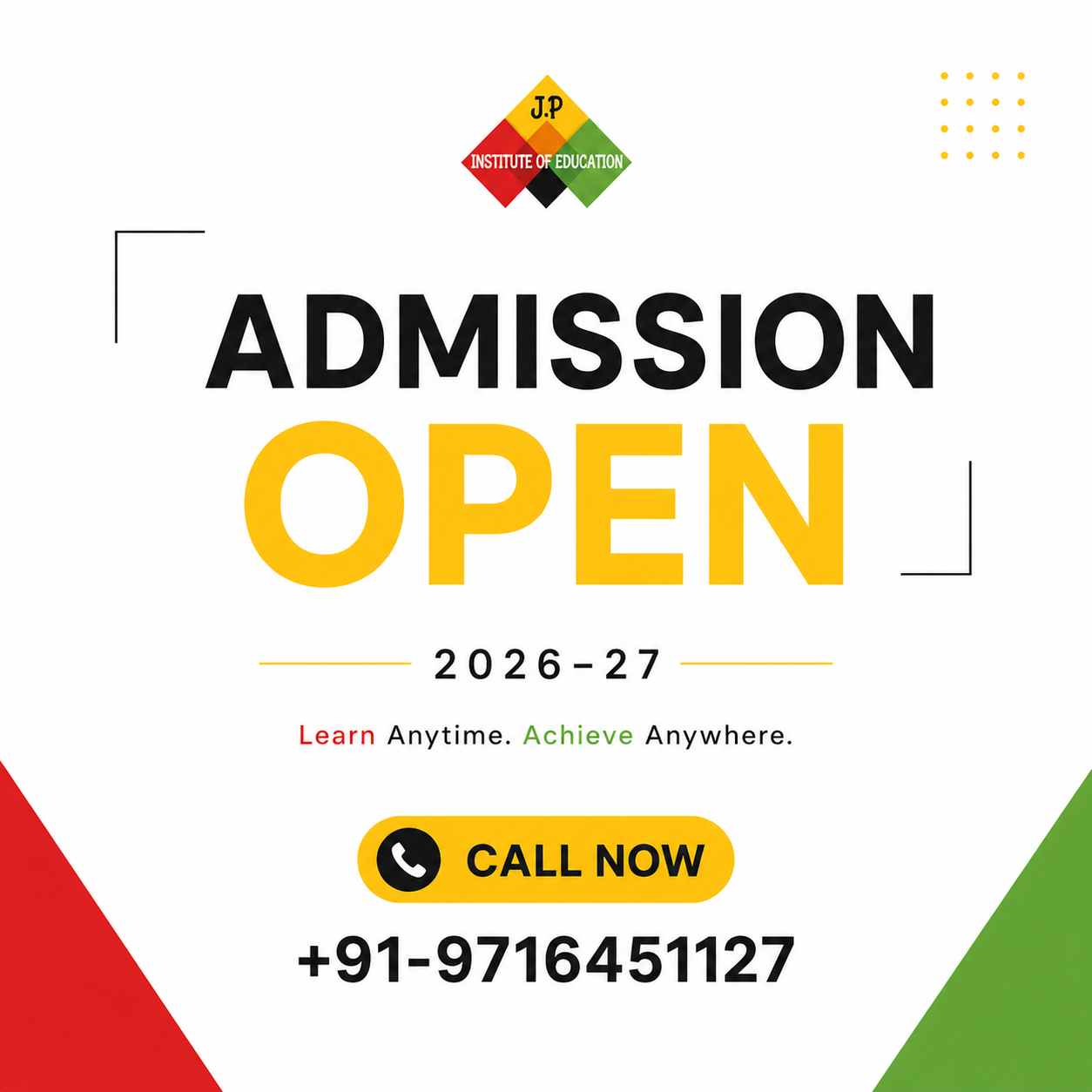admissions now open!
